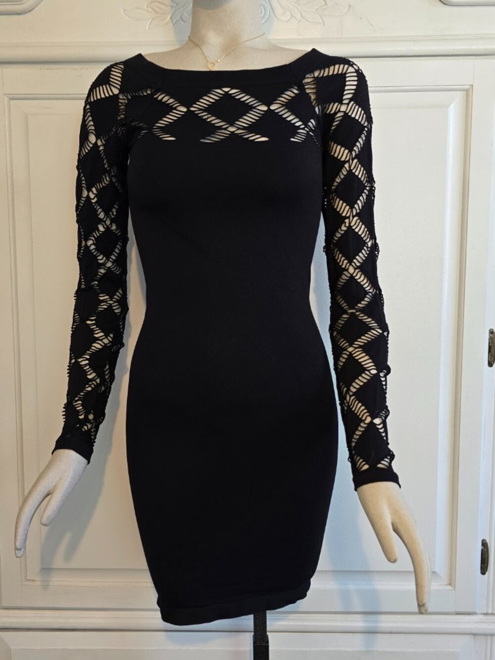 bebe Black Bodycon Mini Dress, Size P/S P/P - Picture 2 of 12